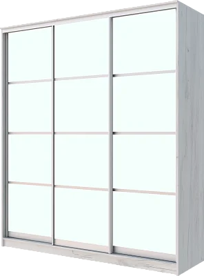 картинка Шкаф-купе 3-х дверный с матовым стеклом с разделителем 2200 2014 620 от магазина КУПИ КУПЕ